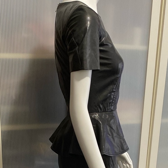 NWOT Alexander MCQueen Leather Black Mid Length Dress Size IT36-SP - Picture 6 of 16